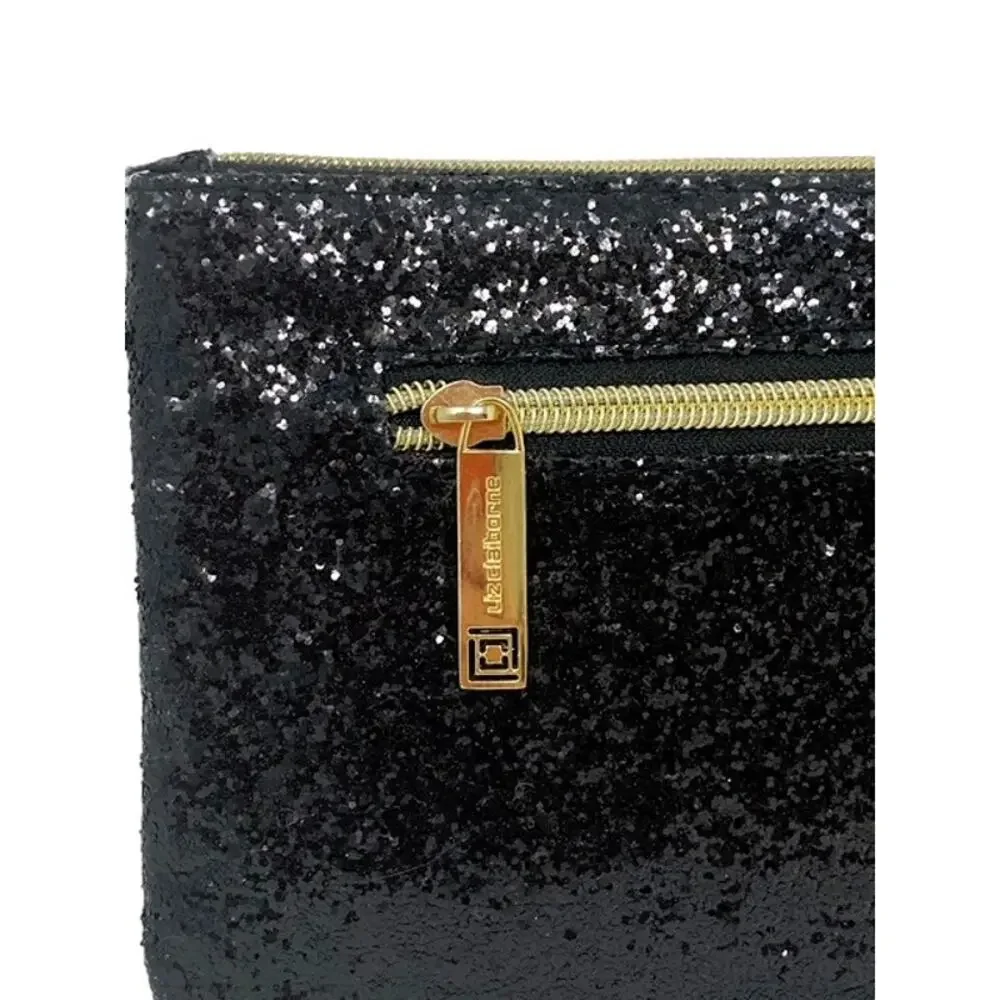 LIZ CLAIBORNE Iphone & Android Phone Charging Wallet Black Glitter Clutch Purse